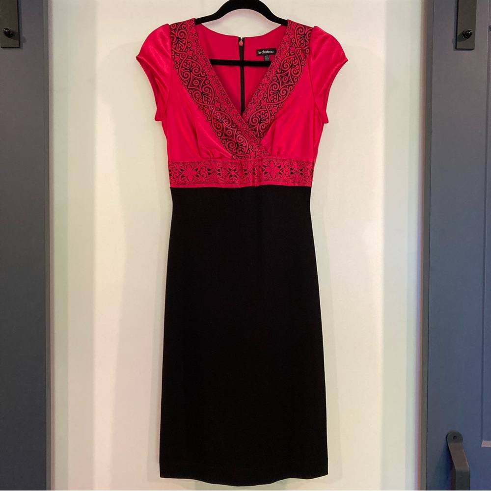Hot Pink and Black Bodycon Dress